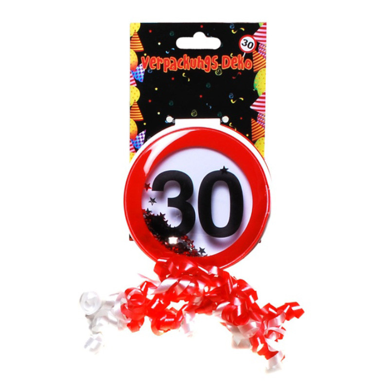 Udo Schmidt Verpackungs-Deko 30 mit Klebepunkt Kunststoff 9 cm Geburtstagsdekoration zum 30 Geburtstag